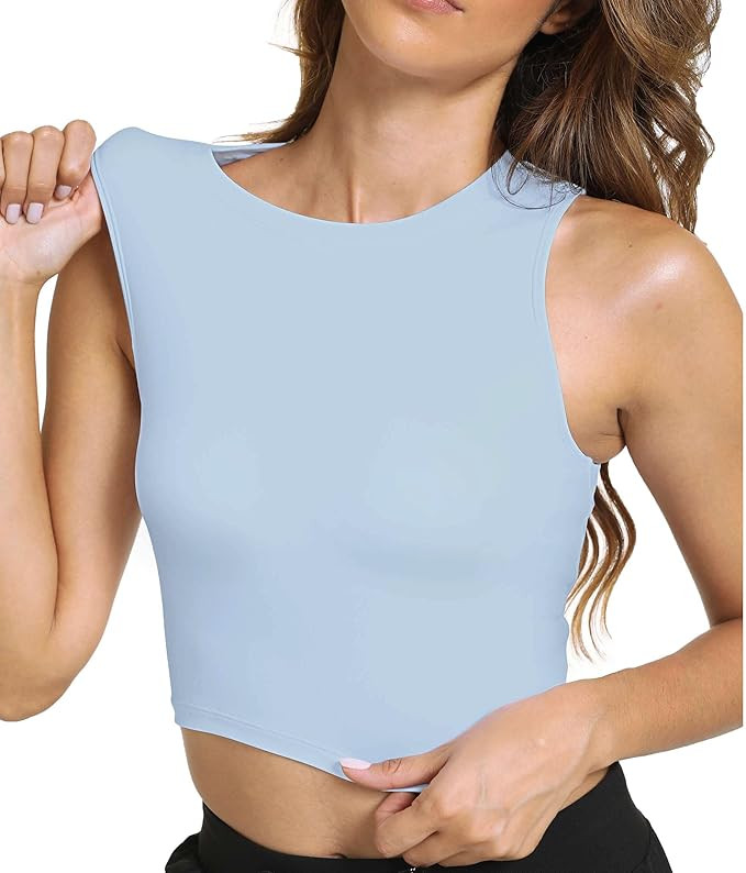 Sports Bras for Women Removable Padded Athletic Yoga Running Crop Tops Sleeveless Gym Workout Top... | Amazon (US)