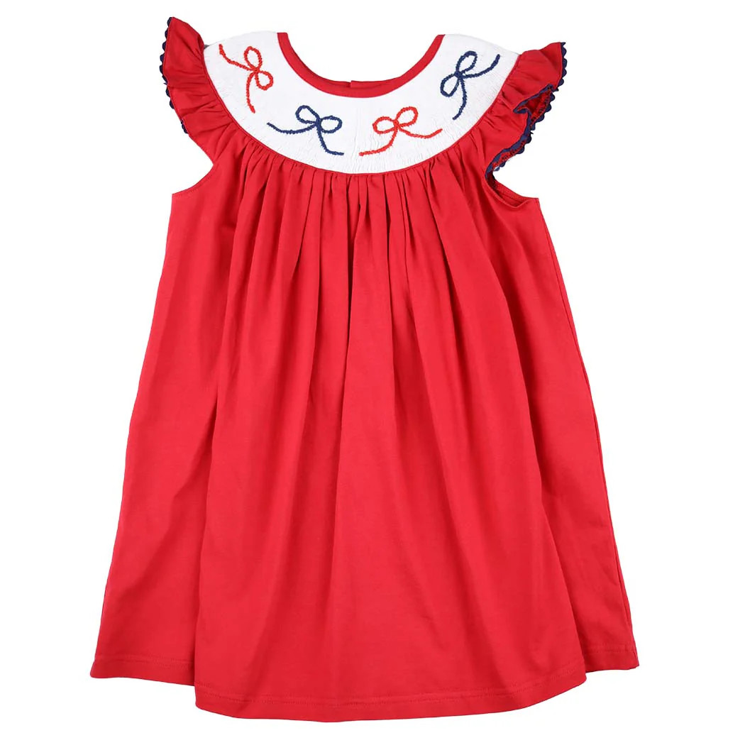 Girls Smocked Bow Dress | The Bella Bean