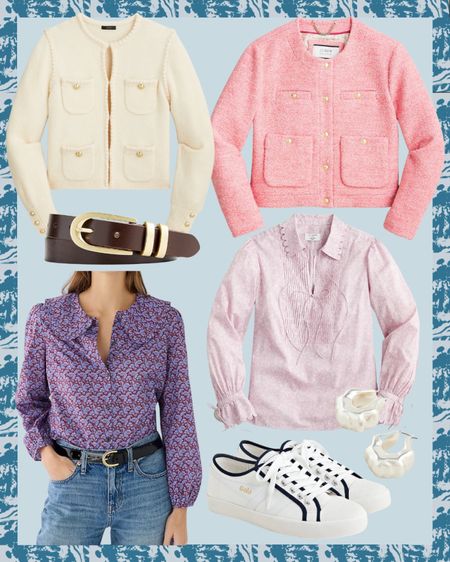 J. Crew has some amazing pieces out and is running an amazing sale for today only!! These are some of my favorite pieces they have - not all were included in the sale 💫🤍

White sneakers
Tweed jacket
Lady jacket
Peter Pan collar
Belt
Earrings

#LTKsalealert #LTKstyletip