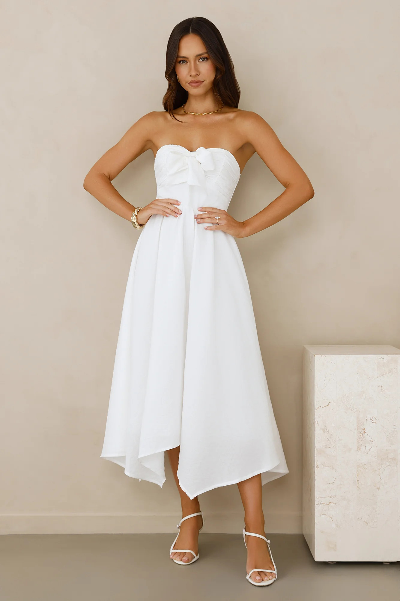 Saltwater Soul Strapless Midi Dress White | Hello Molly (AU)