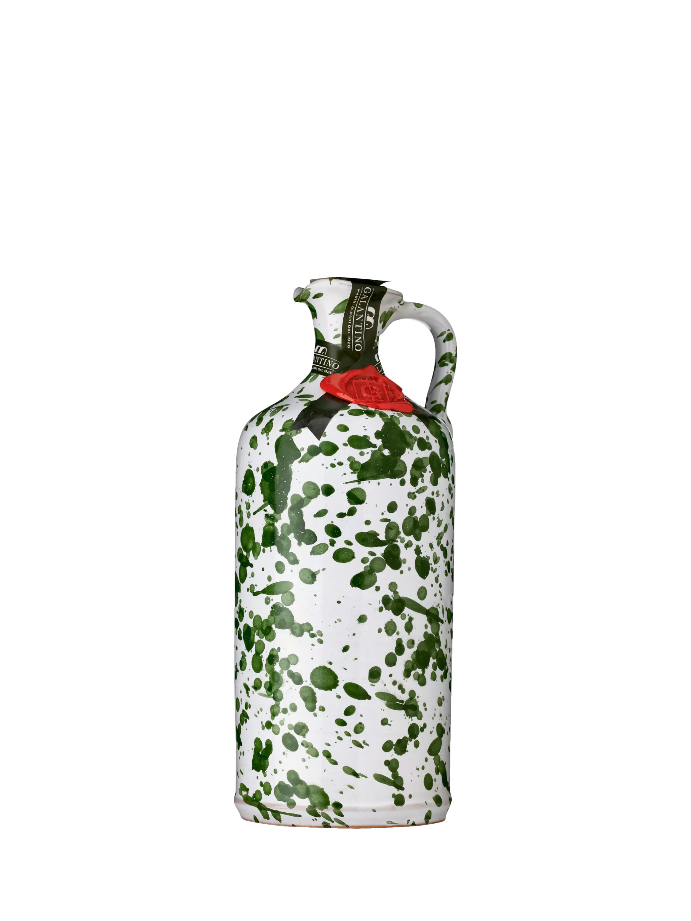 Galantino Extra Virgin Olive Oil Green Splatter Ceramic Bottle, 500ml | John Lewis (UK)