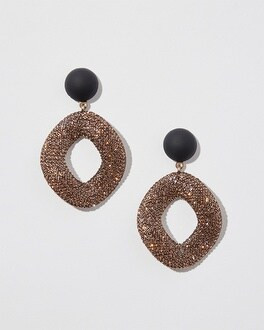 Gold Tone Pavé Drop Hoop Earrings | Chico's
