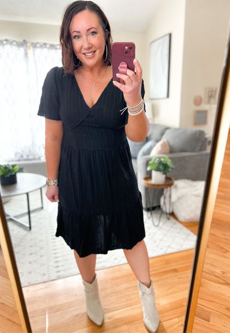 New dress from Target!  Available in a few other colors. Fits tts. Size large in mine. Might need a camisole underneath, as the v neck goes a little lower than I normally would be comfortable with  

#LTKunder50 #LTKstyletip #LTKSeasonal