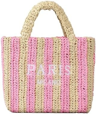 Straw Beach Bag for Women Summer Woven Tote Bag Packable Straw Purses and Handbags for Vacation H... | Amazon (US)