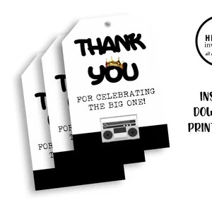 Notorious BIG One Favor Tags 2x3 Digital Thank You Birthday | Etsy Canada | Etsy (CAD)