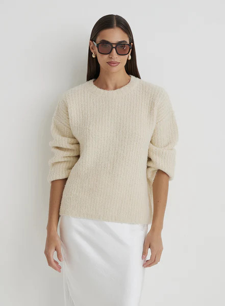 Cream Oversized Knitted Jumper- Abbie | 4th & Reckless