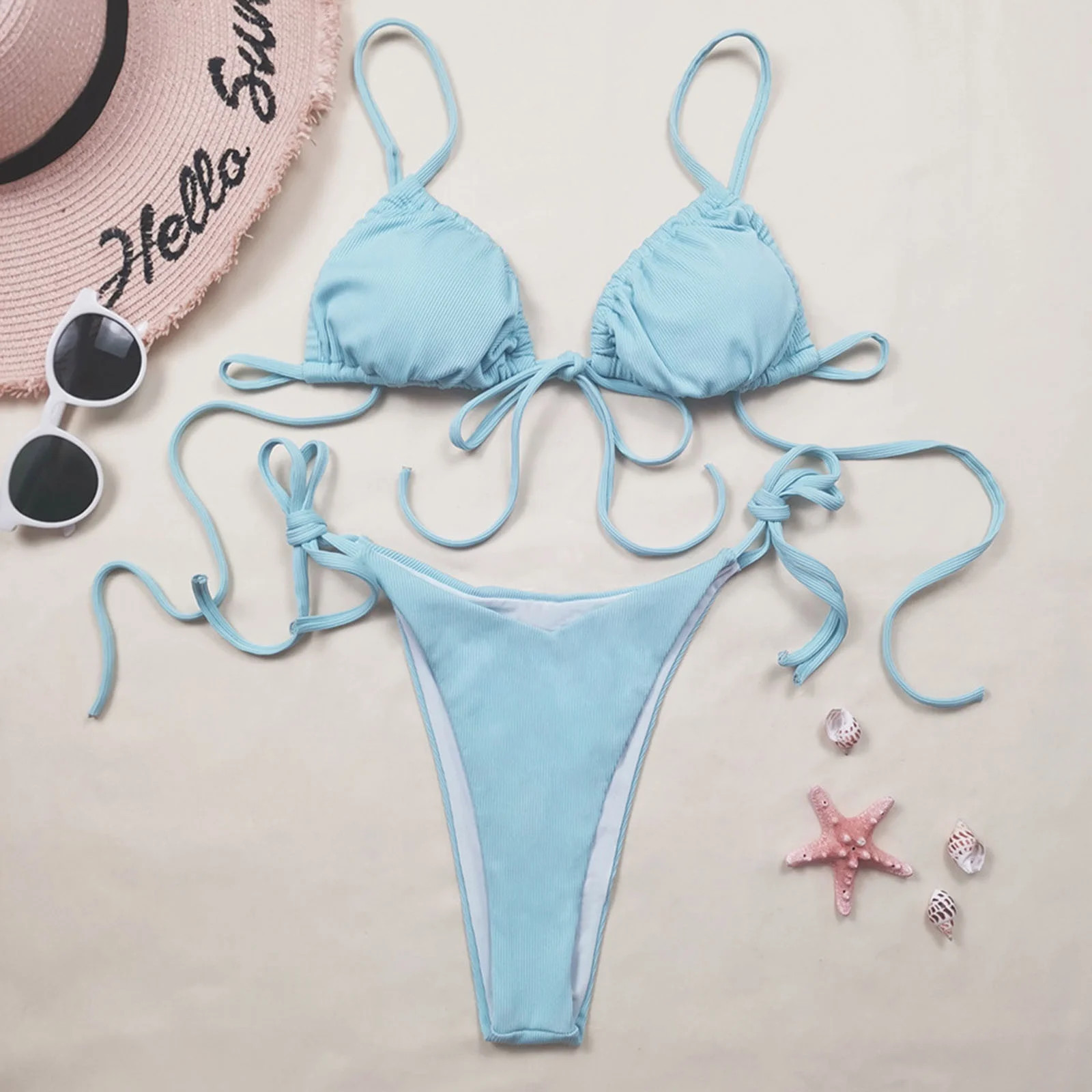 Tponi Womens Bikini Swimsuits Bikinis Elastic Blue Swimsuit Cleaner L - Walmart.com | Walmart (US)