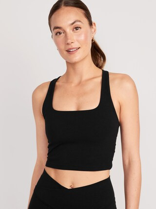 Light Support PowerChill Cross-Back Longline Sports Bra for Women | Old Navy (US)