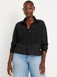 Lace Button-Down Shirt | Old Navy (US)
