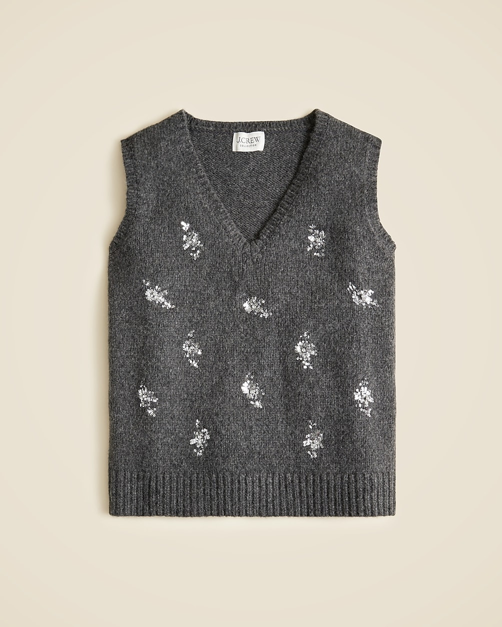 Embellished high V-neck sweater-vest | J. Crew US