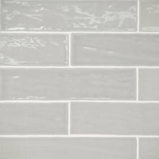 Marin 2.5 in. x 10 in. Glossy Pebble Gray (Light Grey) Ceramic Subway Wall Tile (5.09 sq. ft. /Case) | The Home Depot