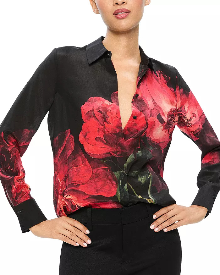 Brady Slim Silk Blouse | Bloomingdale's (US)