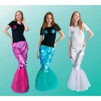 Enchanting Mermaid Tail Skirt For Adults - Perfect Halloween, Cosplay & Themed Parties Blue, Pink, Silver, Turquoise Fish Tail Skirt | Etsy (US)