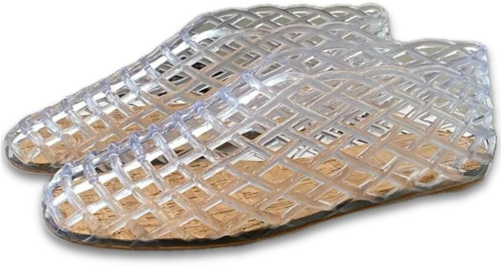 Jelly Mesh Ballet Flats for Women Clear Hollow Jelly Shoes Sandals Round Toe Non-Slip Beach Balle... | Amazon (US)