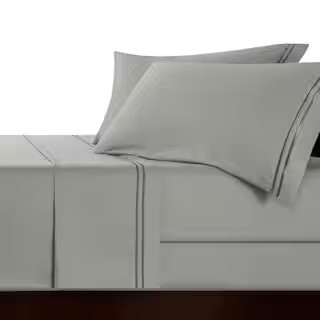 SUBRTEX 4-Piece Light Gray Solid Tencel Full Sheet Set, Breathable and Cooling HDSBTQS4F-LG - The... | The Home Depot
