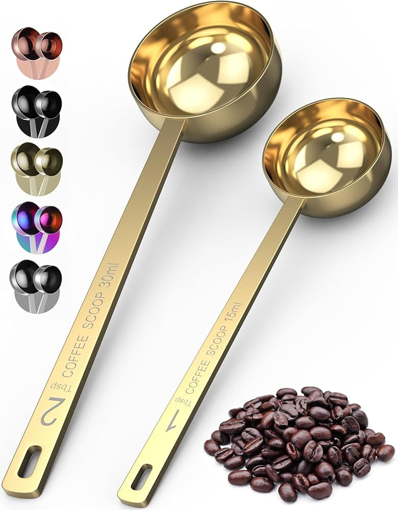 Orblue Premium Coffee Scoop Set - 1 Tbsp (15ml) & 2 Tbsp (30ml) Measuring Tablespoon - Stainless ... | Amazon (US)