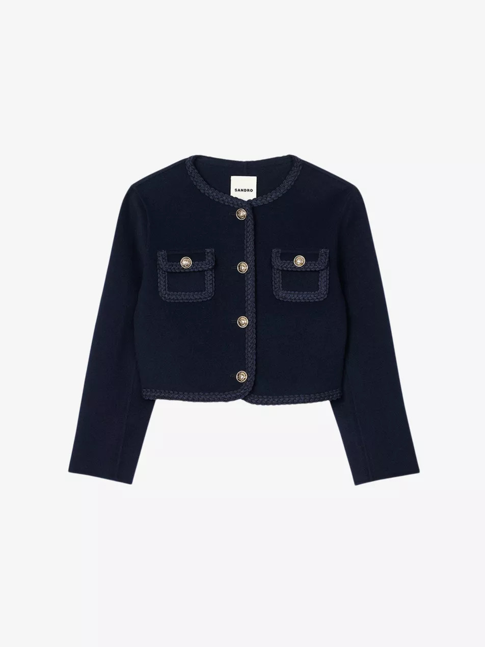 Round-neck button-down wool jacket | Selfridges