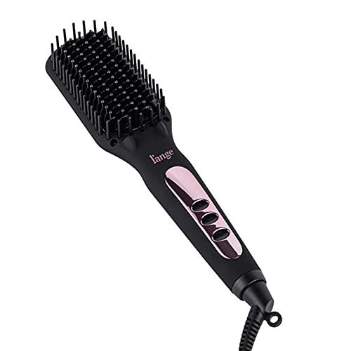 L'ANGE HAIR Le Vite Straightening Brush | Heated Hair Tool for Smoother, Frizz-Controlled Look | Dual-Voltage Hot Brush Straightener for Effortless Styling & Shine | Ceramic Standard Size (Black) | Amazon (US)