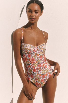 Farm Rio Banana Flowers One-Piece Swimsuit | Anthropologie (US)