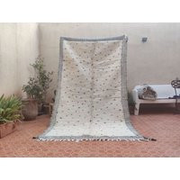 Handmade Wool Doted Rug - Black Doted & White Rug Polka Dot Moroccan Carpet Custom Berber Abstract | Etsy (US)