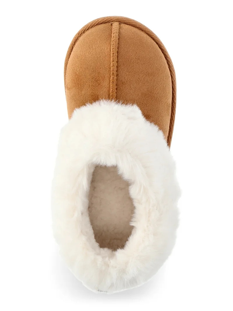 Wonder Nation Toddler Girls Slippers With Faux Fur Trim - Walmart.com | Walmart (US)