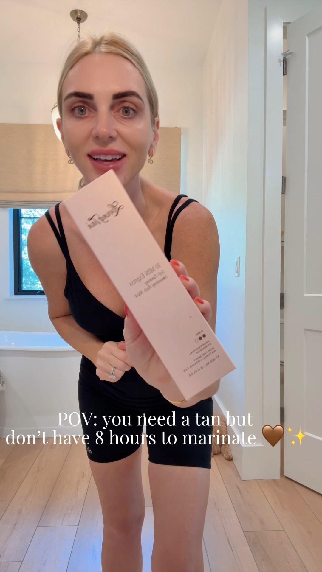 Need a vacation glow but have zero time to marinate? 🌴✨ Testing out this express self-tanner hack for when you're rushing! Let's see if it actually works. @lovingtan-us  #SelfTanner #TanningRoutine #VacationPrep #MomHacks #GlowySkin
