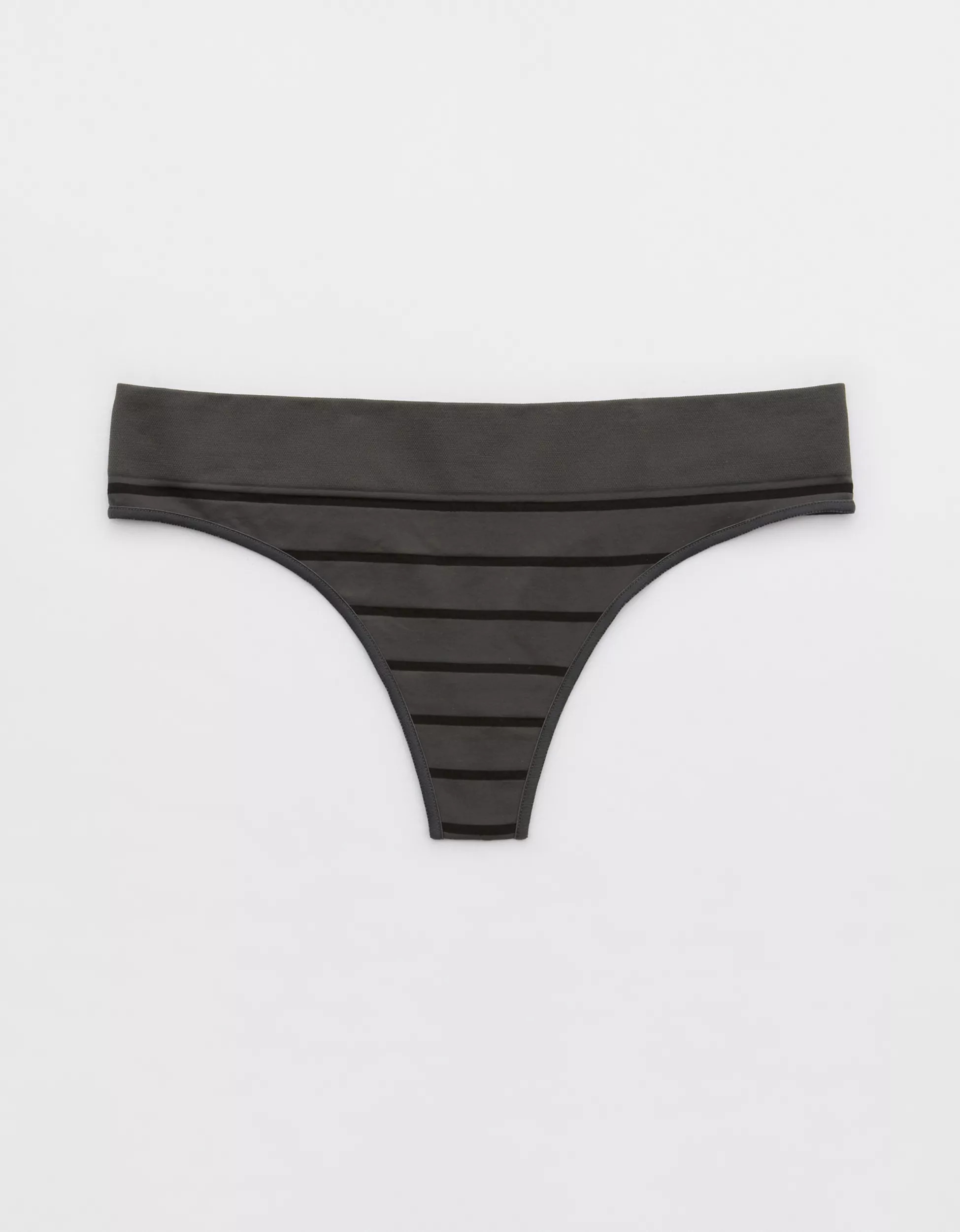 Superchill Seamless Stripe Thong Underwear | Aerie