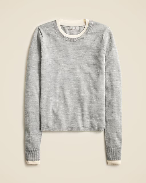 Carolyn layered crewneck sweater in merino wool | J. Crew US
