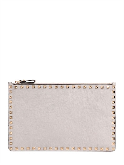 MEDIUM ROCKSTUD LEATHER POUCH | Luisaviaroma