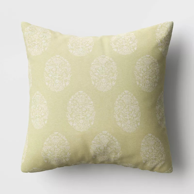 Chambray Block Print Egg Easter Square Throw Pillow - Threshold™ | Target