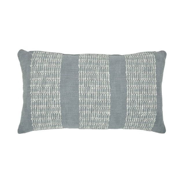Better Homes & Gardens 14" x 24" Grey Textured Panel Stripe Cotton Rich Decorative Pillow | Walmart (US)