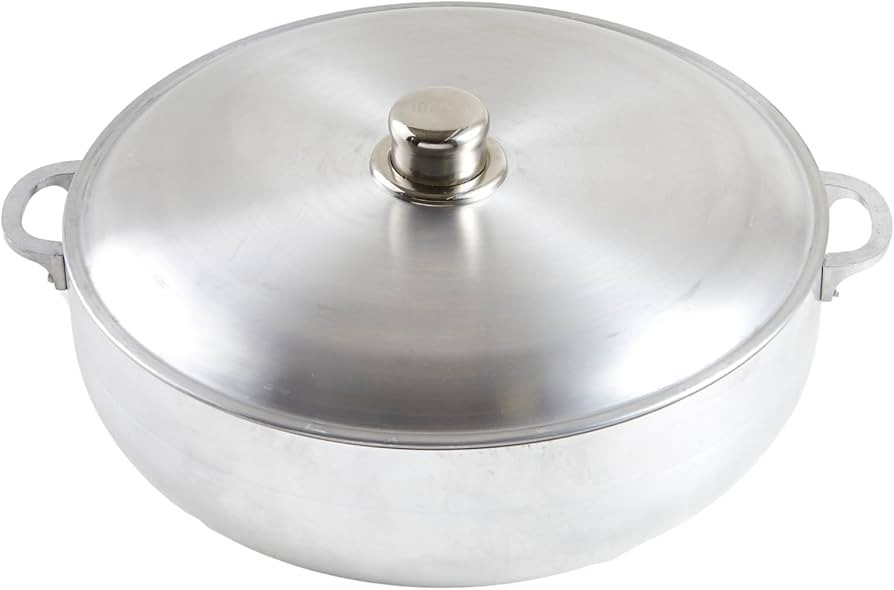 IMUSA Traditional Polished Aluminum Caldero (Dutch Oven) with Lid, 6.9 Quarts, Polished Aluminium | Amazon (US)