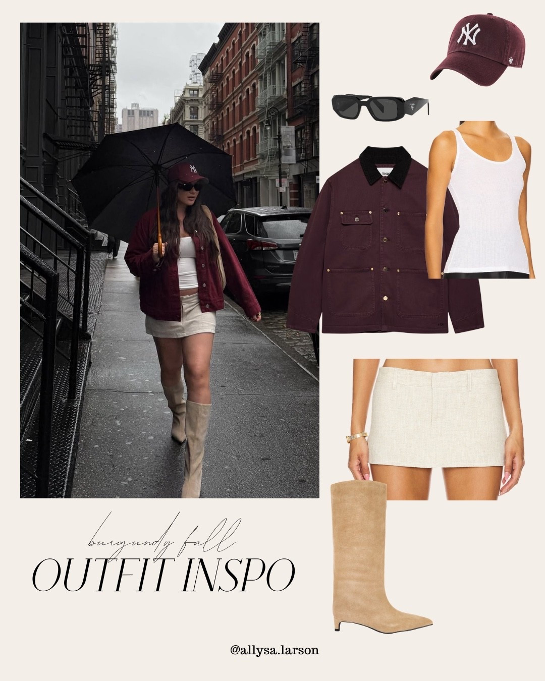 Loving anything burgundy for fall - wearing a burgundy denim jacket styled with a neutral mini skirt and suede boots 

#LTKStyleTip #LTKSeasonal #LTKShoeCrush