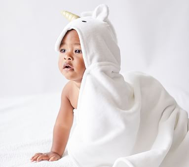 west elm x pbk Unicorn Bath Baby Hooded Towel | Pottery Barn Kids