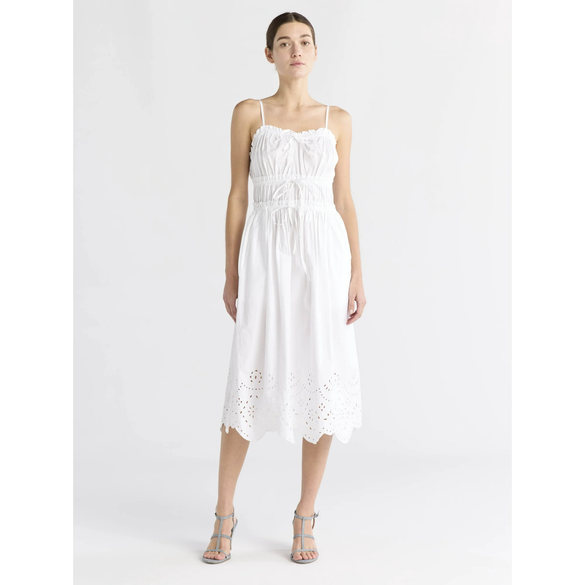 Free Assembly Women's Sleeveless Cotton Midi Dress with Bow Front, Sizes XS-XXL | Walmart (US)