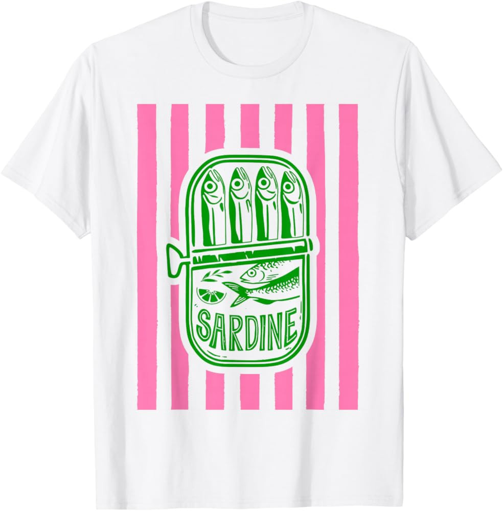 Les Sardines Fisherman Aesthetic Coastal Sardine Tinned Fish T-Shirt | Amazon (US)