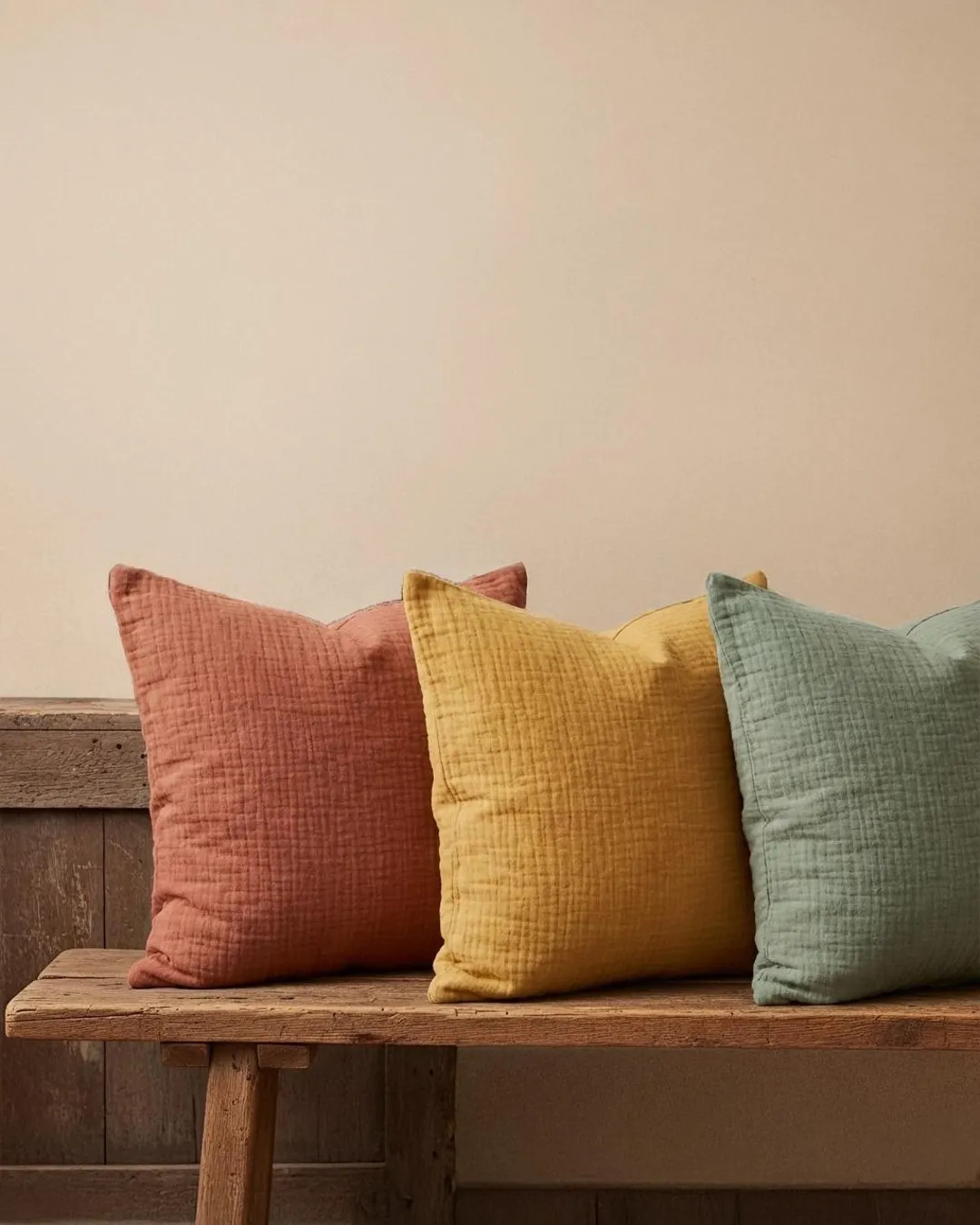 Organic 4-Ply Muslin Pillow Covers - Square - Lumbar - 100% Cotton - Soft, Breathable & Cooling | Etsy (US)