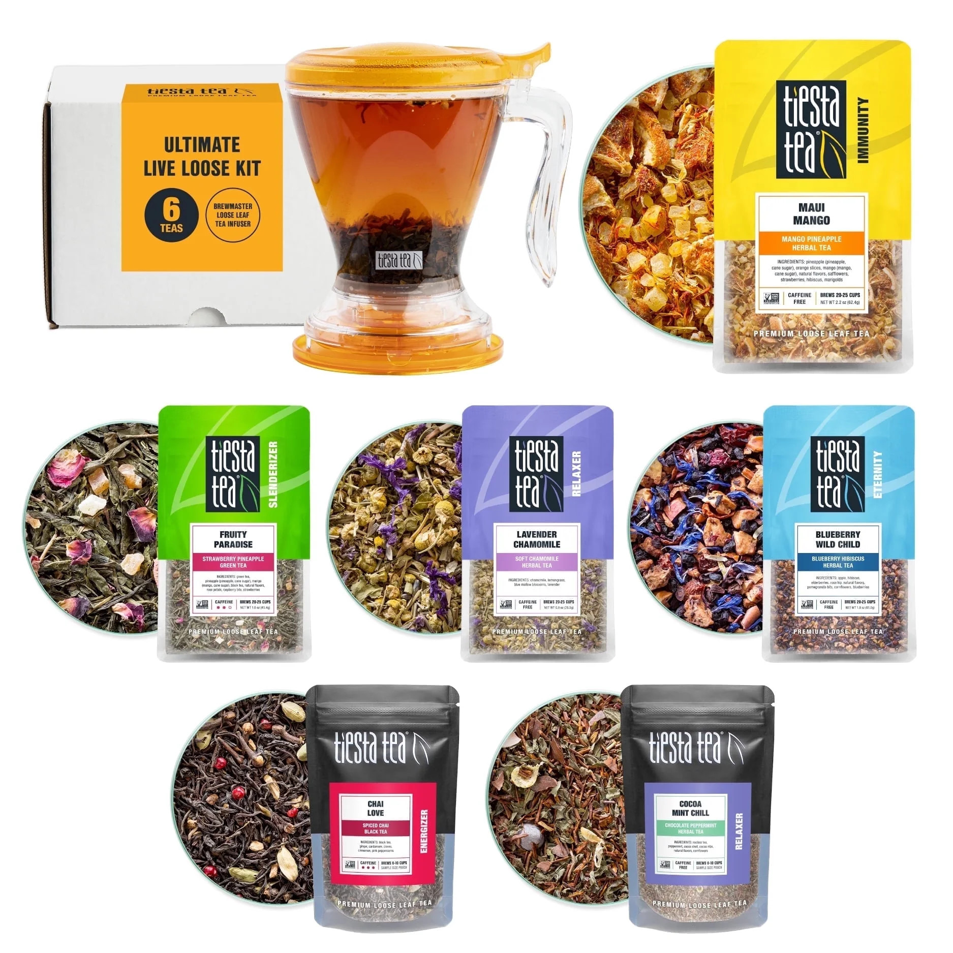 Tiesta Tea Loose Leaf Tea Starter Kit – Ultimate Live Kit with 16oz Bottom Dispensing Tea Infus... | Walmart (US)