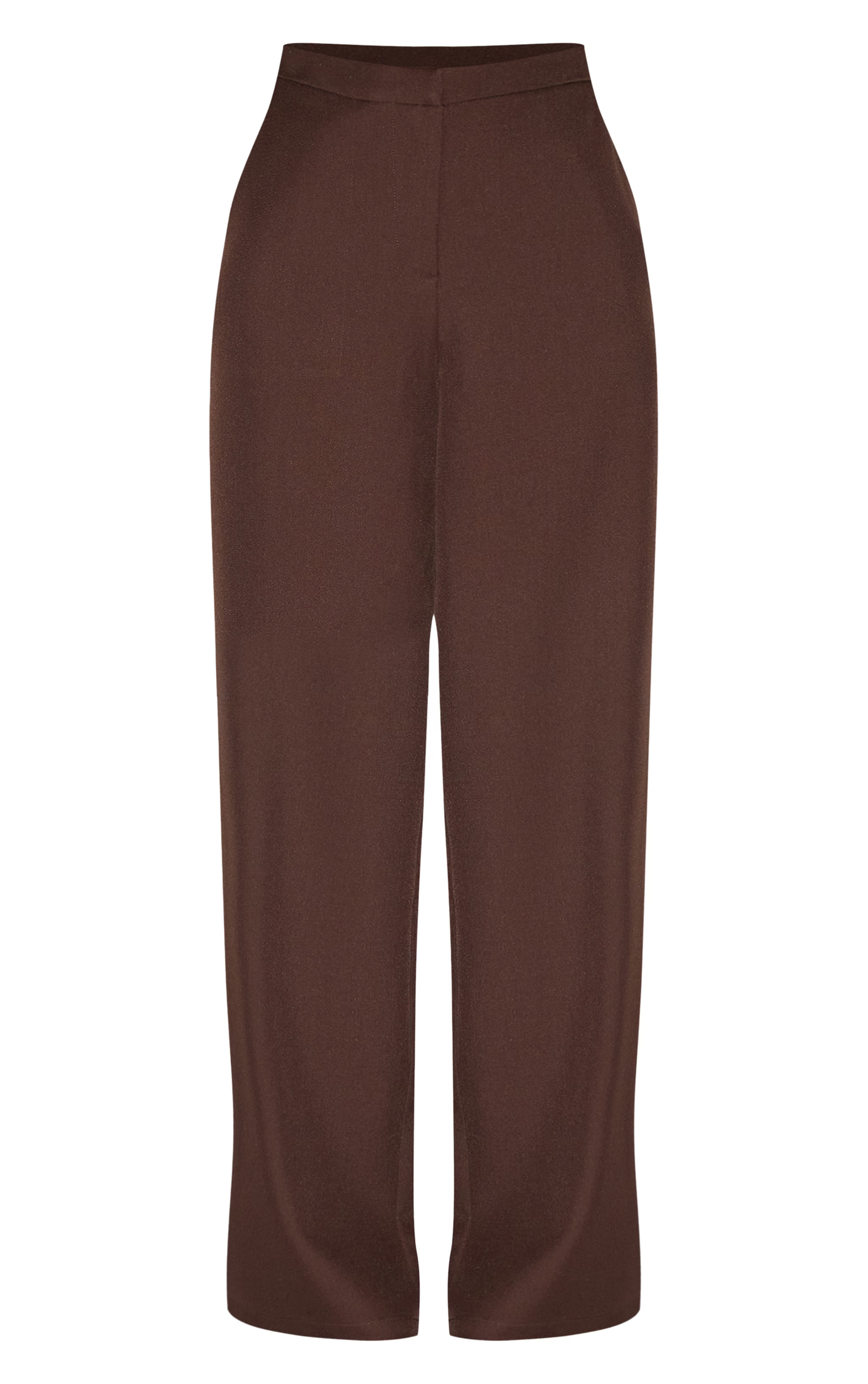 Chocolate Woven Pleated Mid Rise Wide Leg Pant | PrettyLittleThing US