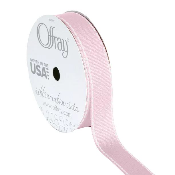 Offray Ribbon, Carnation Pink 5/8 inch Grosgrain Polyester Ribbon for Sewing, Crafts, and Gifting... | Walmart (US)