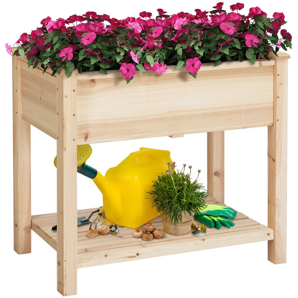 Wooden Raised Elevated Garden Planter Box Kit with Legs Wood | Walmart (US)