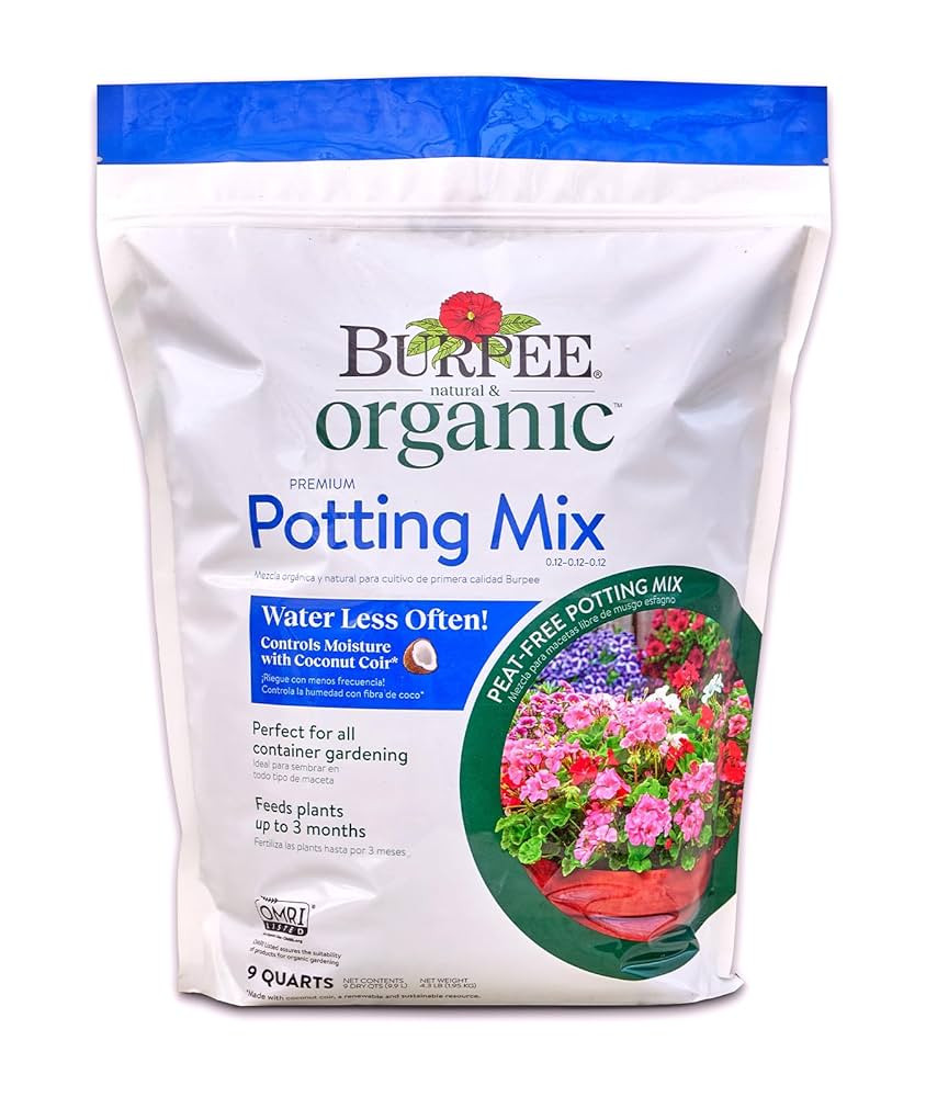 Burpee, 9 Quarts | Premium Organic Potting Natural Soil Mix Food Ideal for Container Garden-Veget... | Amazon (US)