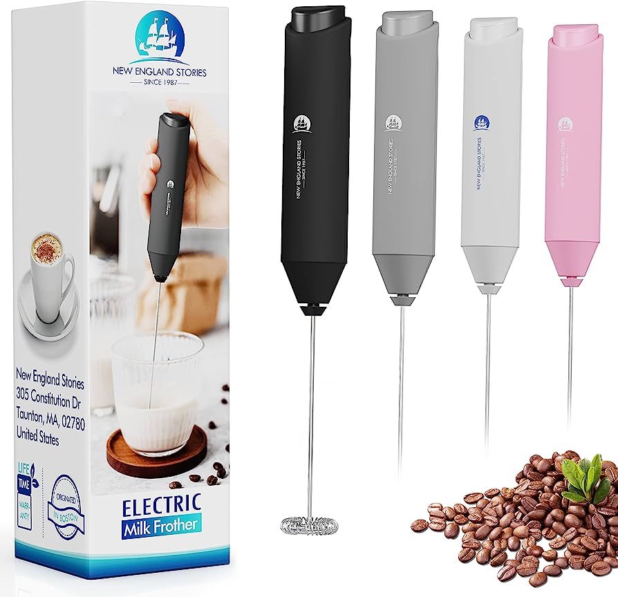 Electric Milk Frother Handheld, Battery Operated Whisk Beater Foam Maker for Coffee, Cappuccino, ... | Amazon (US)