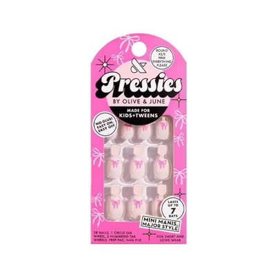 Olive & June Pressies Fake Nails - XS Round - Pink Everything Please - 28ct | Target
