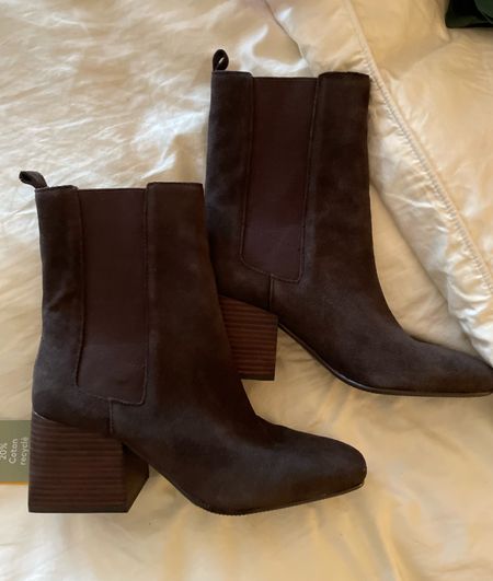 Brown suede waterproof Chelsea boots on sale! 
.
Winter outfit 

#LTKshoecrush #LTKsalealert #LTKunder100