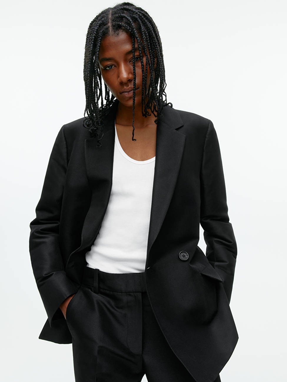 Double Breasted Satin Blazer | ARKET (US&UK)