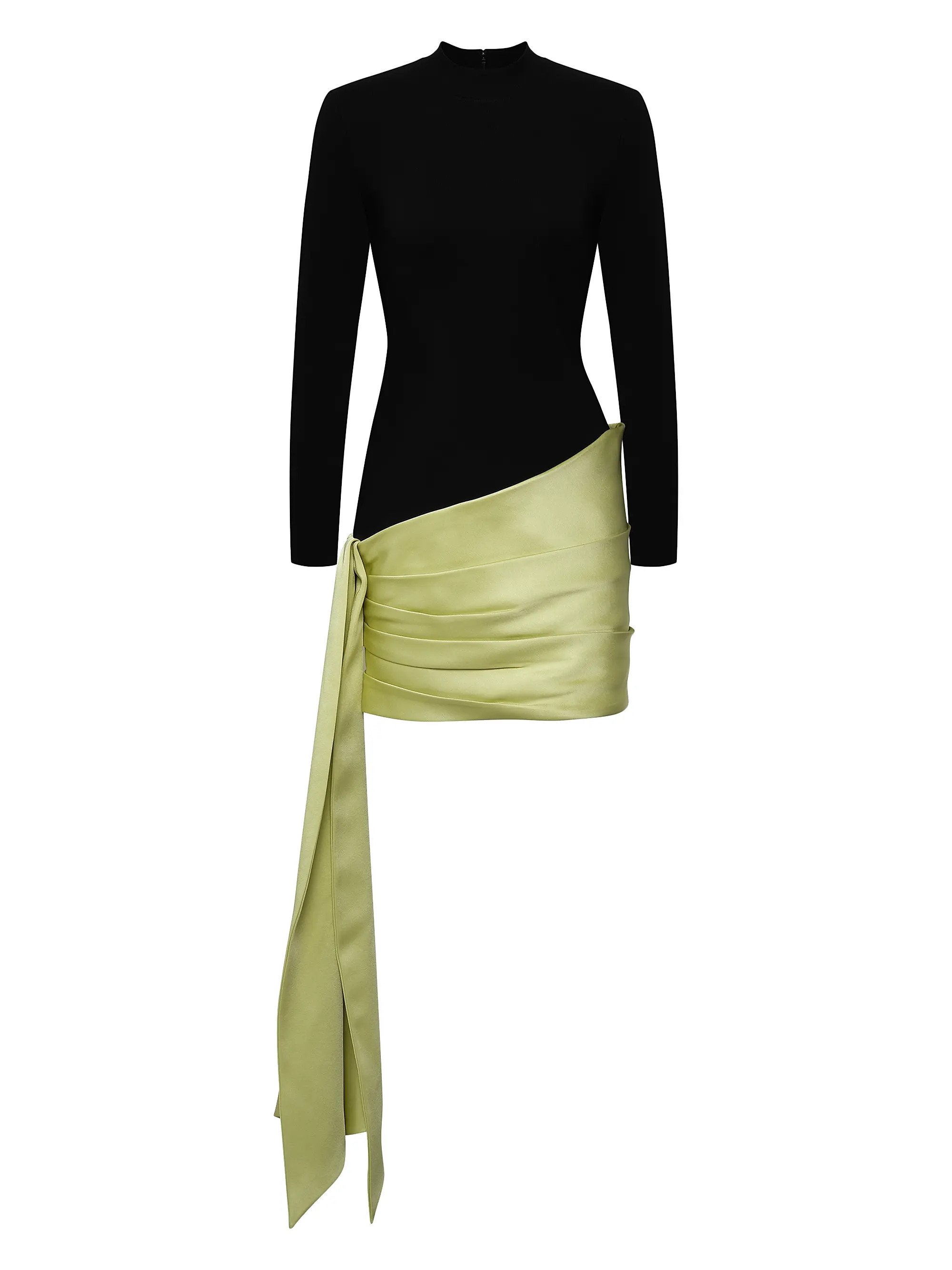 Simone Asymmetric Draped Combo Minidress | Saks Fifth Avenue