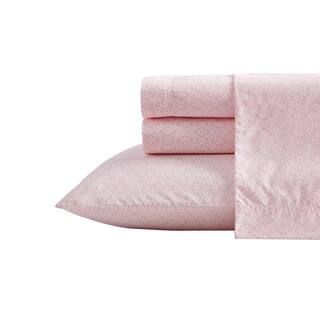 Diamond Lace 3-Piece Pink Cotton Twin XL Sheet Set | The Home Depot