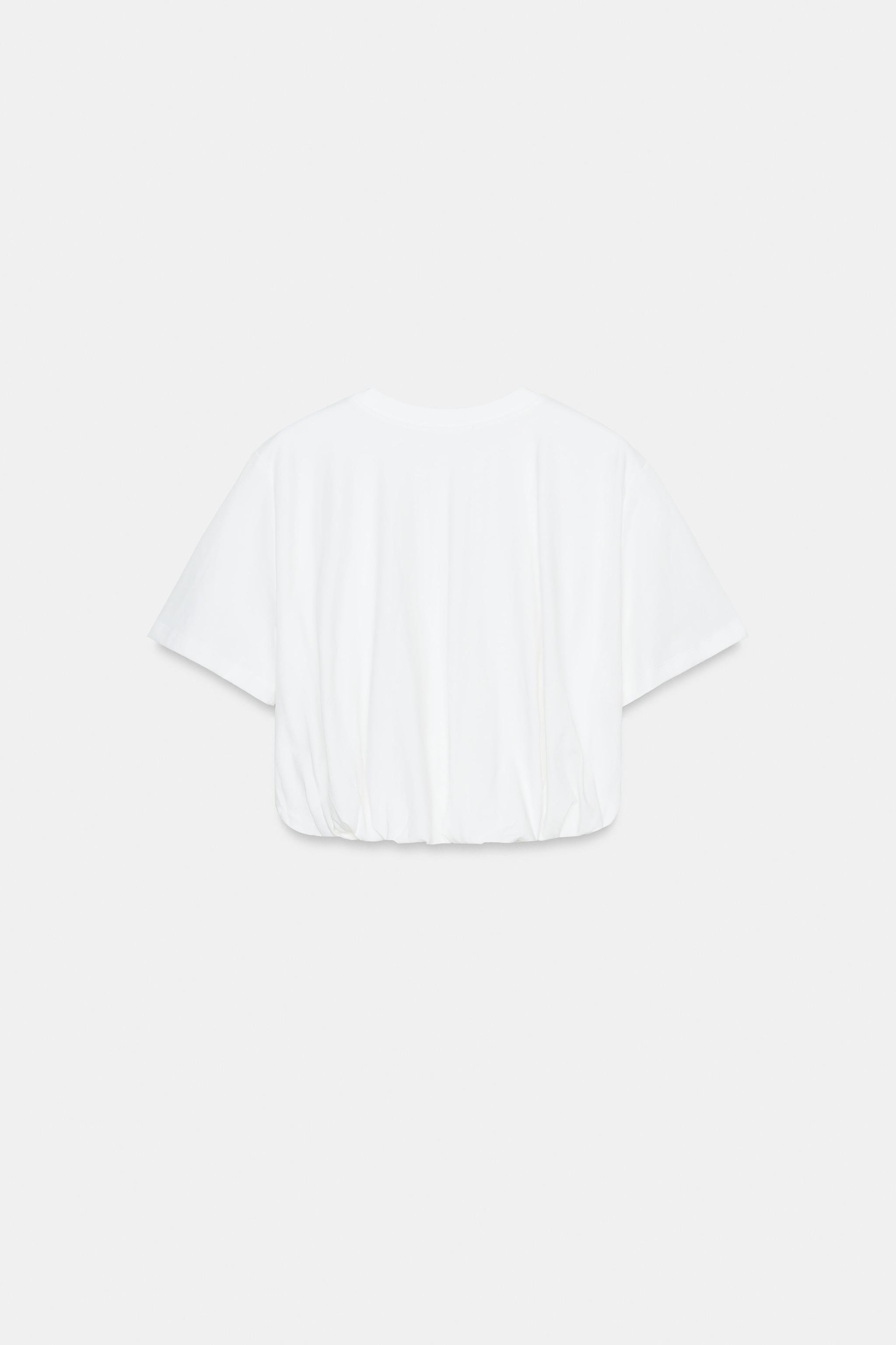 CROPPED PUFF HEM T-SHIRT | Zara US