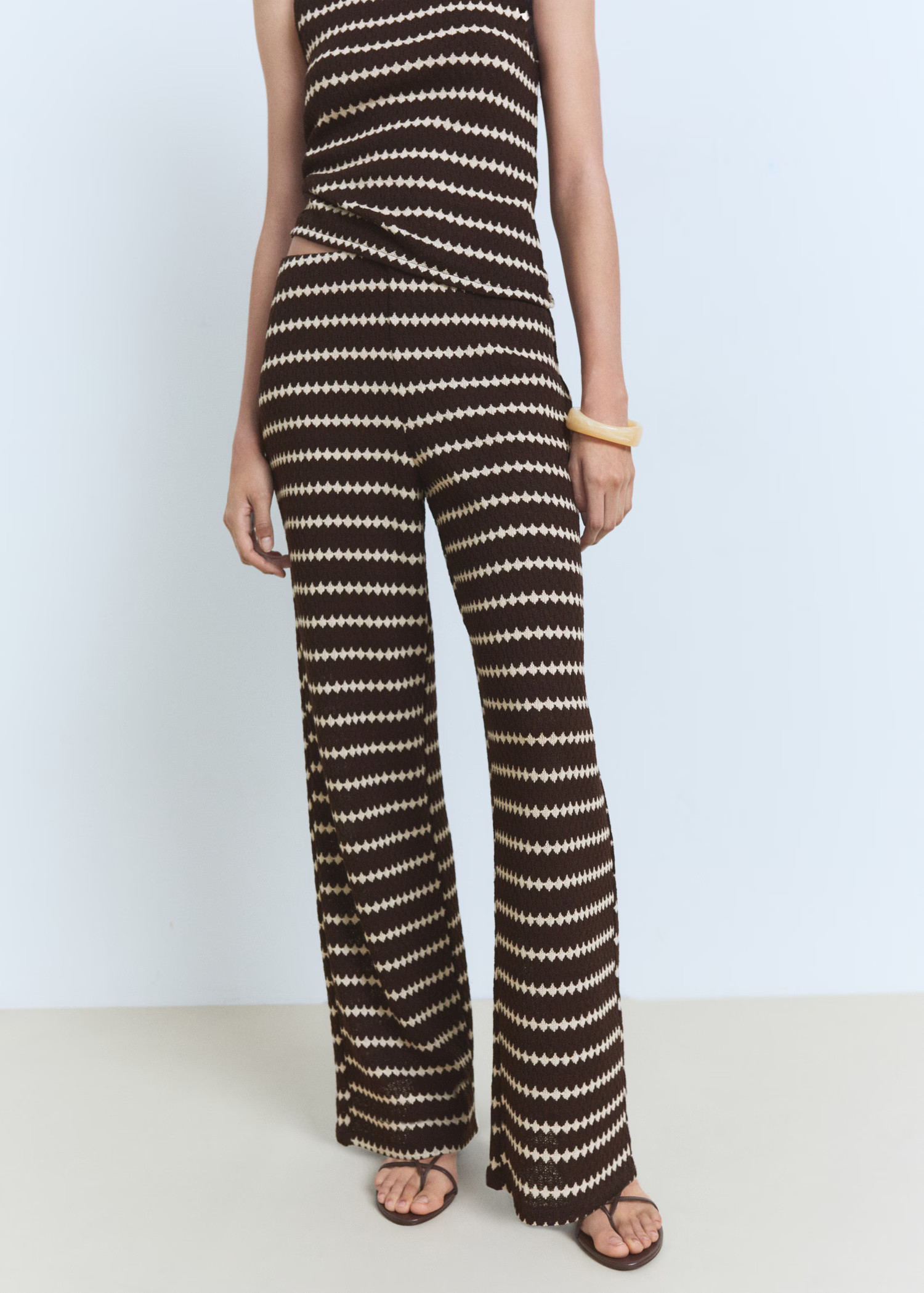 Knitted pants with geometric print | Mango (US/MX/AU)